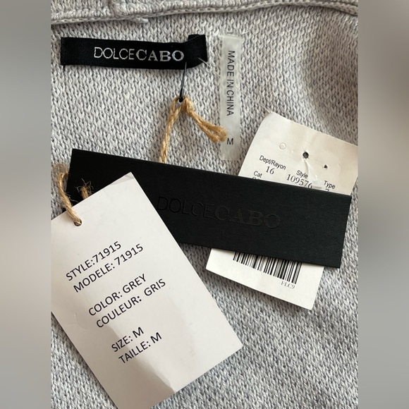 Women’s DOLCE CABO Knitted Long Vest With Faux Fur Collar NWT - Picture 9 of 15